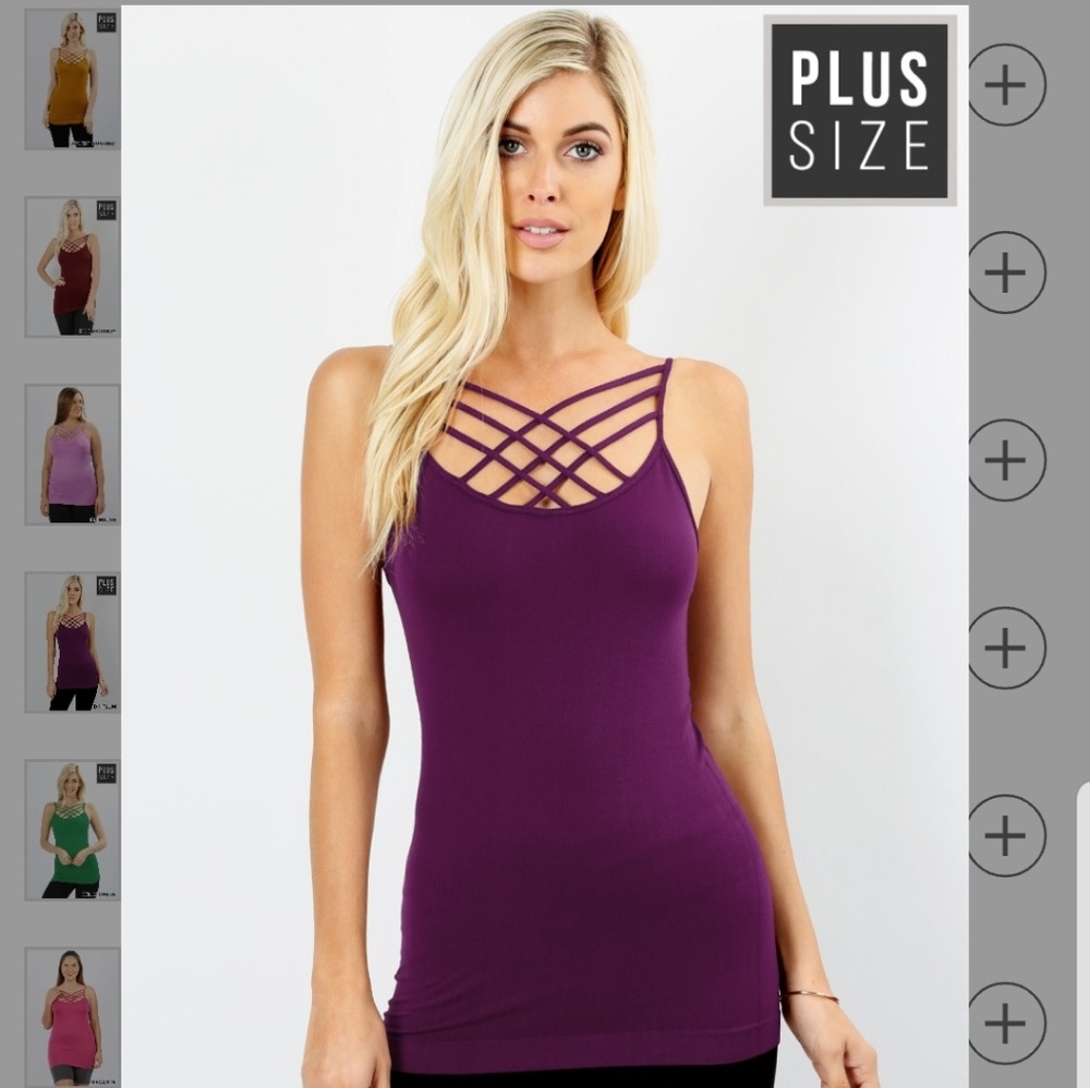 Zenana outfitters seamless triple criss-cross cami